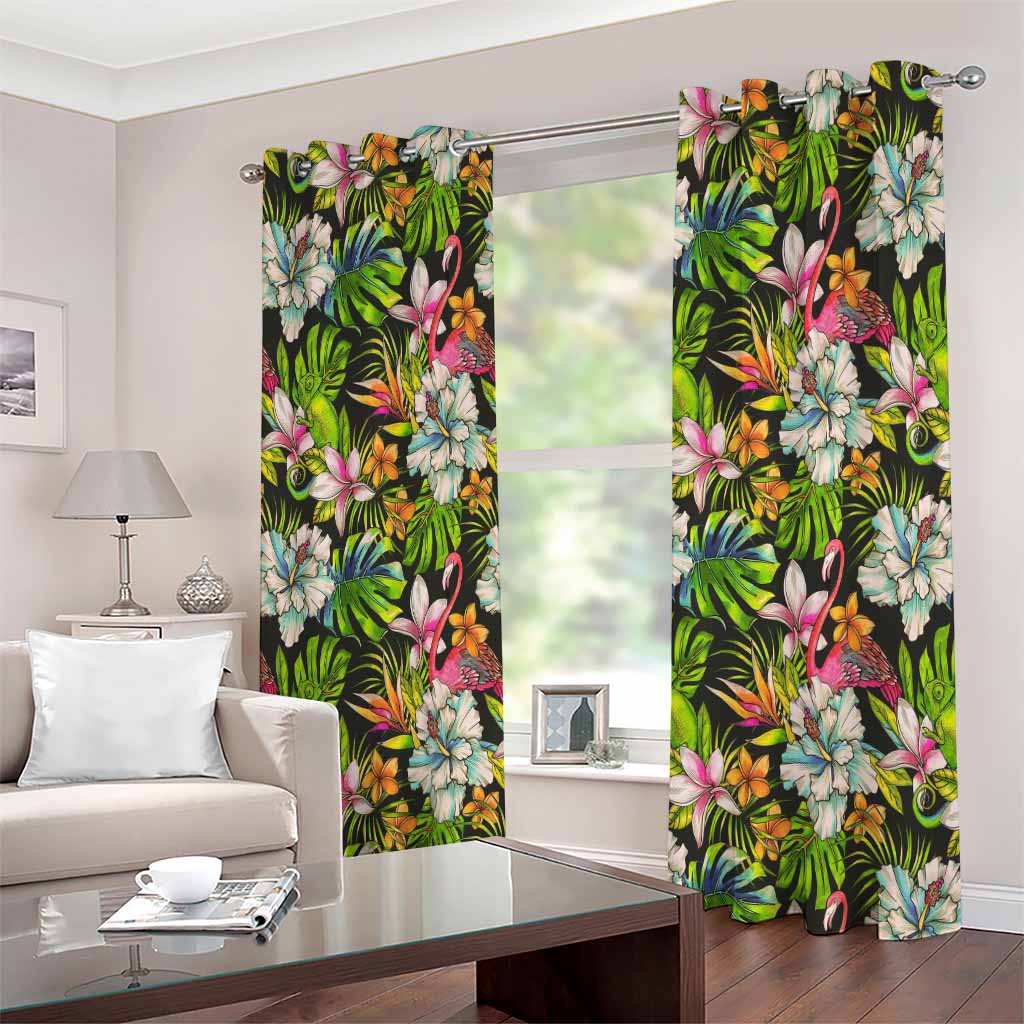 Hawaiian Aloha Tropical Pattern Print Extra Wide Grommet Curtains