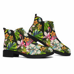 Hawaiian Aloha Tropical Pattern Print Flat Ankle Boots