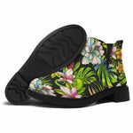 Hawaiian Aloha Tropical Pattern Print Flat Ankle Boots
