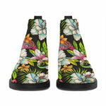 Hawaiian Aloha Tropical Pattern Print Flat Ankle Boots