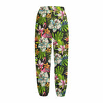 Hawaiian Aloha Tropical Pattern Print Fleece Lined Knit Pants