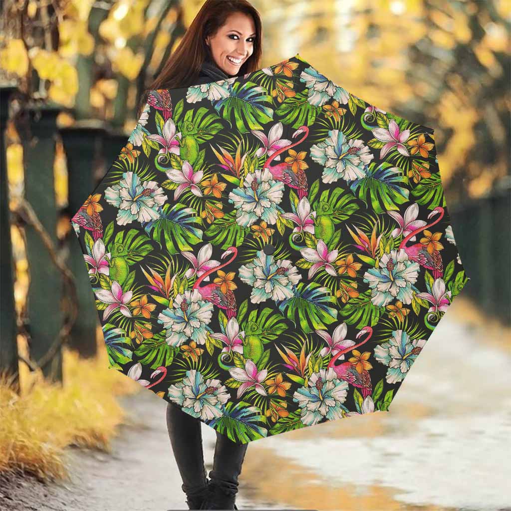 Hawaiian Aloha Tropical Pattern Print Foldable Umbrella