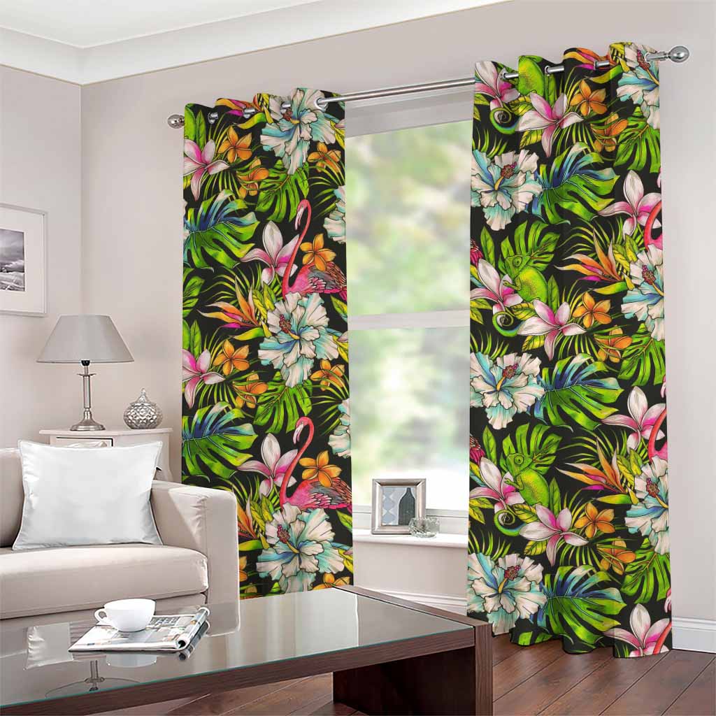 Hawaiian Aloha Tropical Pattern Print Grommet Curtains