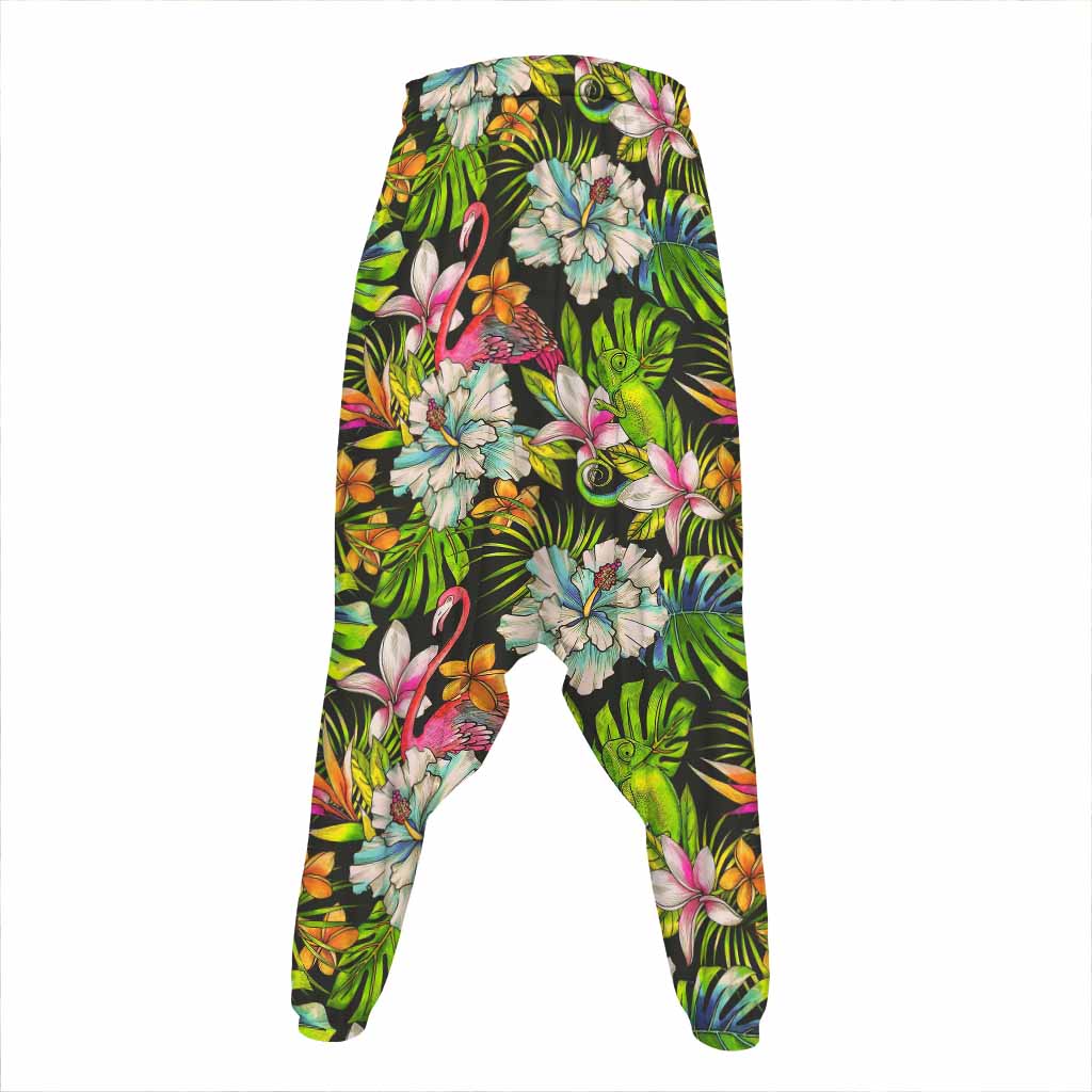 Hawaiian Aloha Tropical Pattern Print Hammer Pants