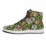 Hawaiian Aloha Tropical Pattern Print High Top Leather Sneakers