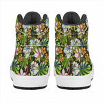 Hawaiian Aloha Tropical Pattern Print High Top Leather Sneakers