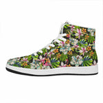 Hawaiian Aloha Tropical Pattern Print High Top Leather Sneakers