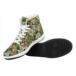 Hawaiian Aloha Tropical Pattern Print High Top Leather Sneakers