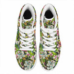 Hawaiian Aloha Tropical Pattern Print High Top Leather Sneakers