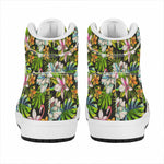 Hawaiian Aloha Tropical Pattern Print High Top Leather Sneakers