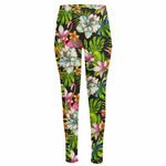 Hawaiian Aloha Tropical Pattern Print High-Waisted Pocket Leggings