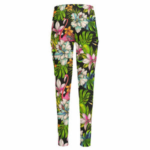 Hawaiian Aloha Tropical Pattern Print High-Waisted Pocket Leggings