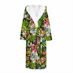 Hawaiian Aloha Tropical Pattern Print Hooded Bathrobe