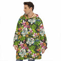 Hawaiian Aloha Tropical Pattern Print Hoodie Blanket