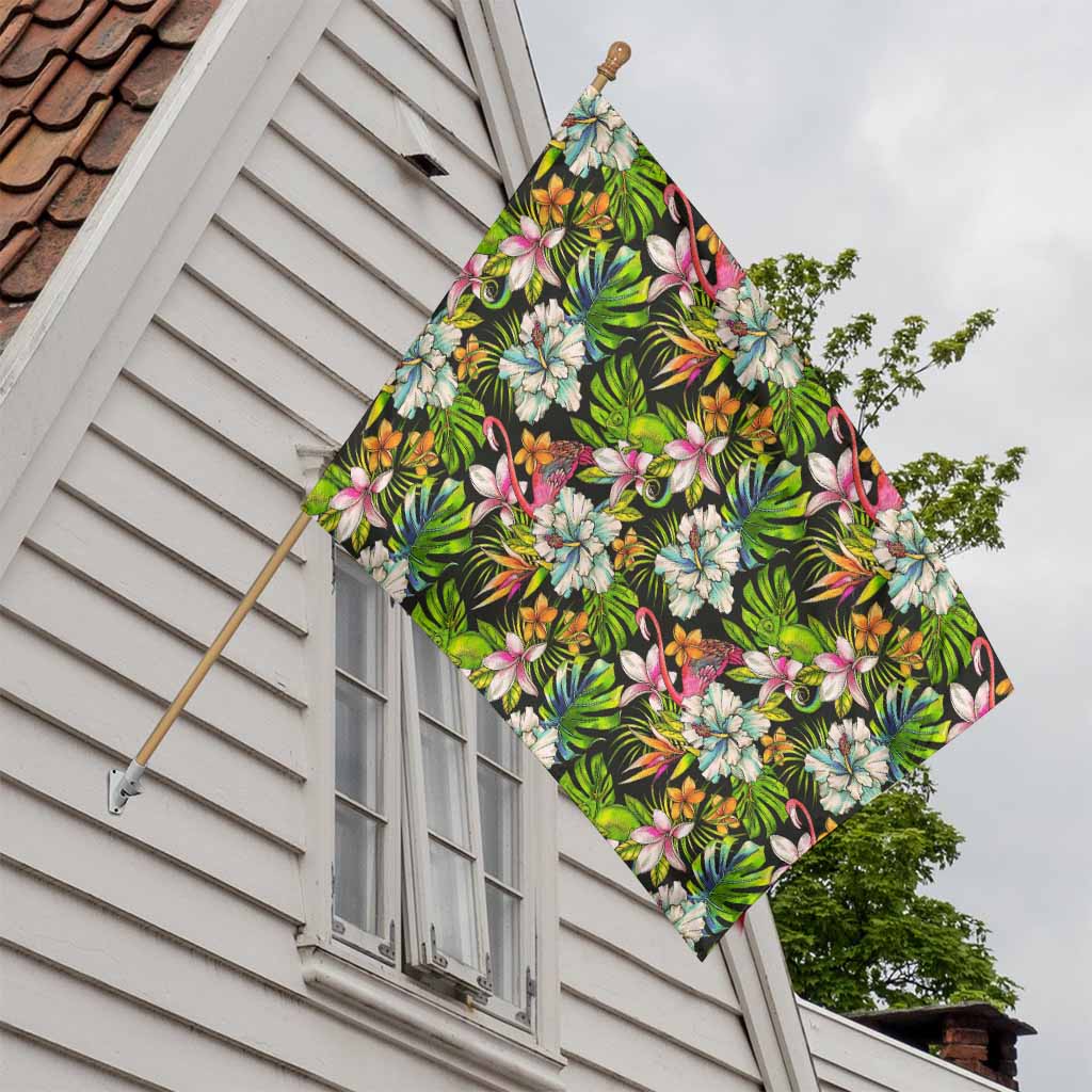 Hawaiian Aloha Tropical Pattern Print House Flag