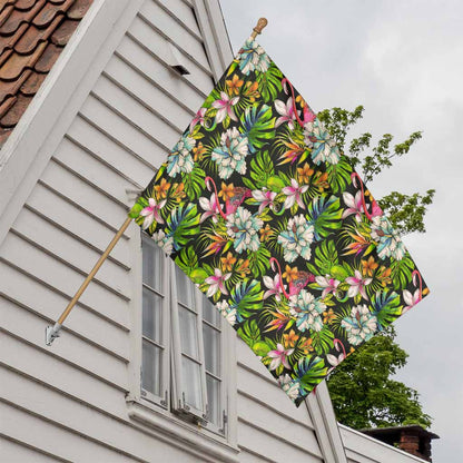 Hawaiian Aloha Tropical Pattern Print House Flag
