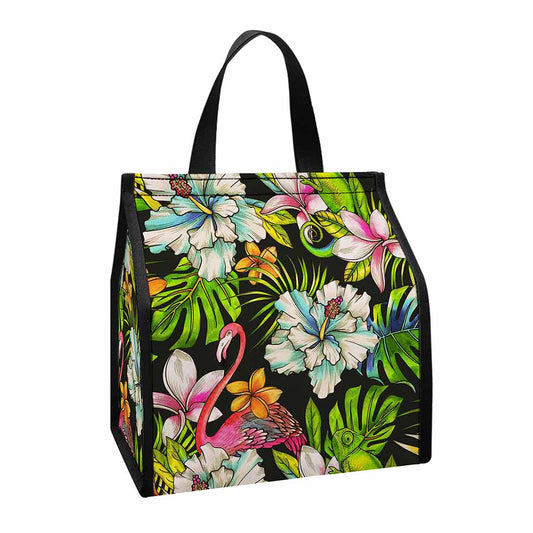 Hawaiian Aloha Tropical Pattern Print Insulated Lunch Tote