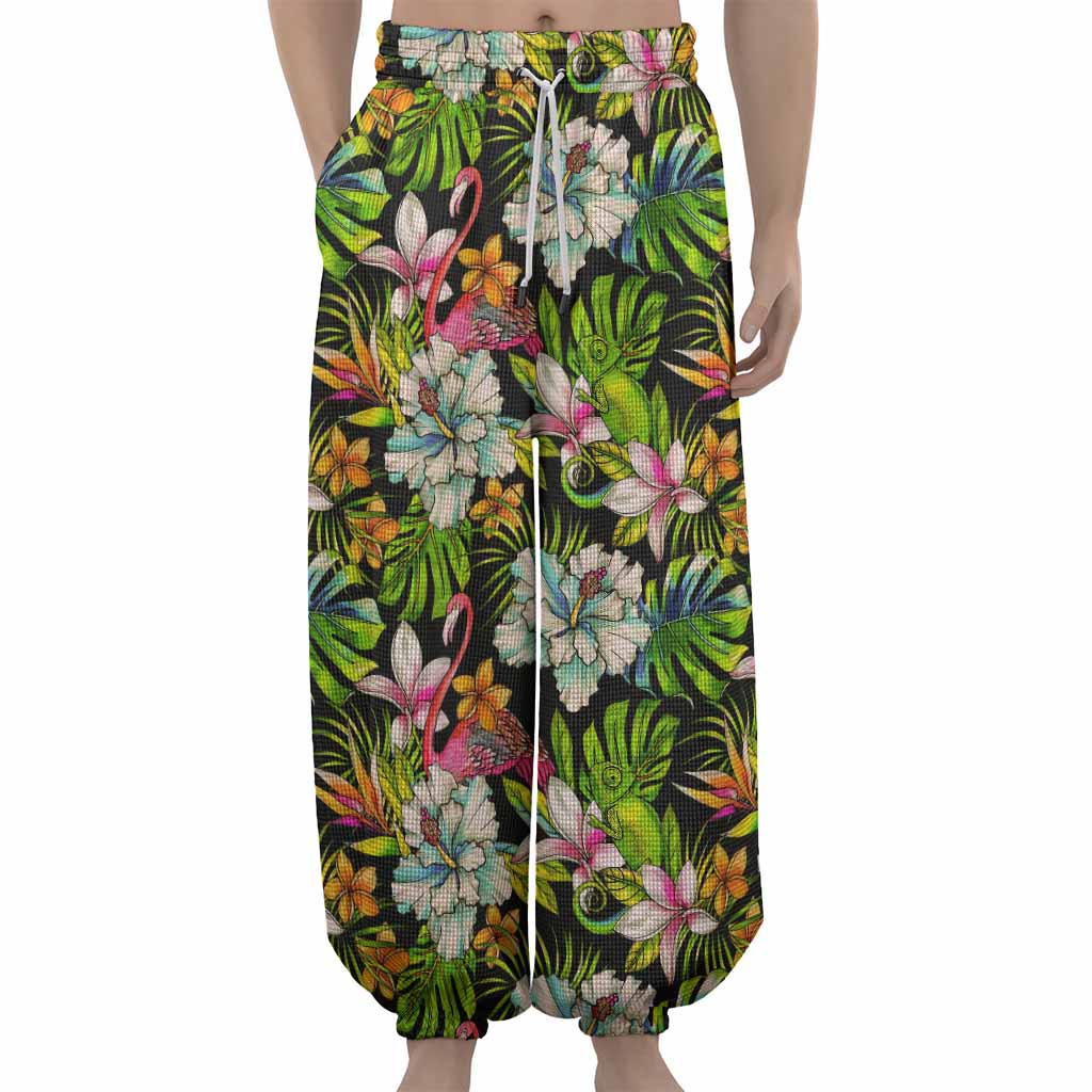 Hawaiian Aloha Tropical Pattern Print Lantern Pants