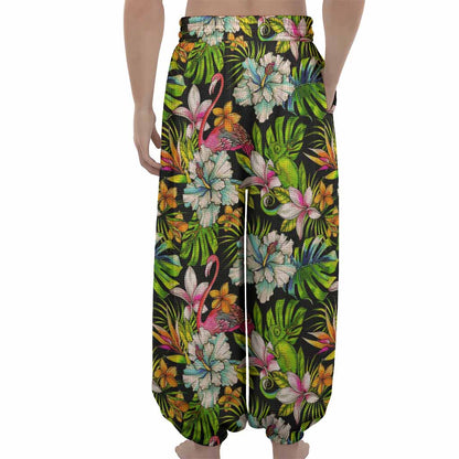 Hawaiian Aloha Tropical Pattern Print Lantern Pants