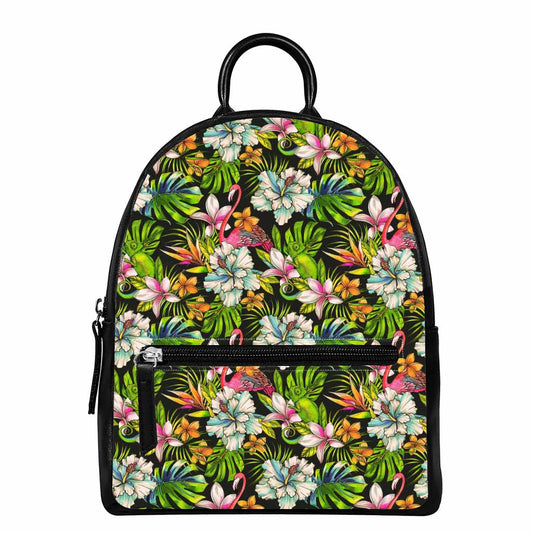 Hawaiian Aloha Tropical Pattern Print Leather Backpack