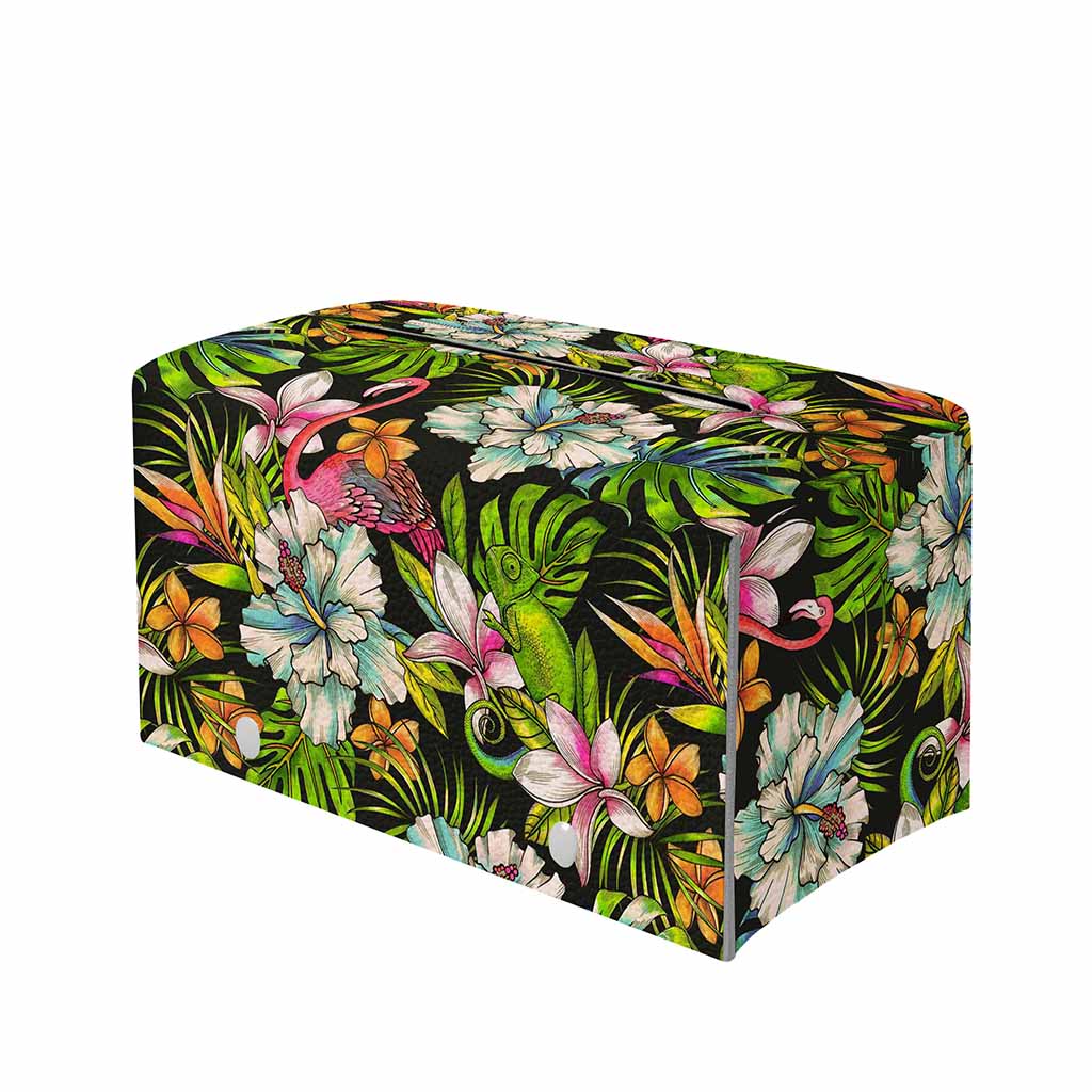 Hawaiian Aloha Tropical Pattern Print Leather Tissue Box Cover