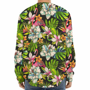 Hawaiian Aloha Tropical Pattern Print Long Sleeve Baseball Jersey