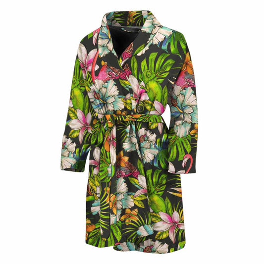 Hawaiian Aloha Tropical Pattern Print Men's Bathrobe