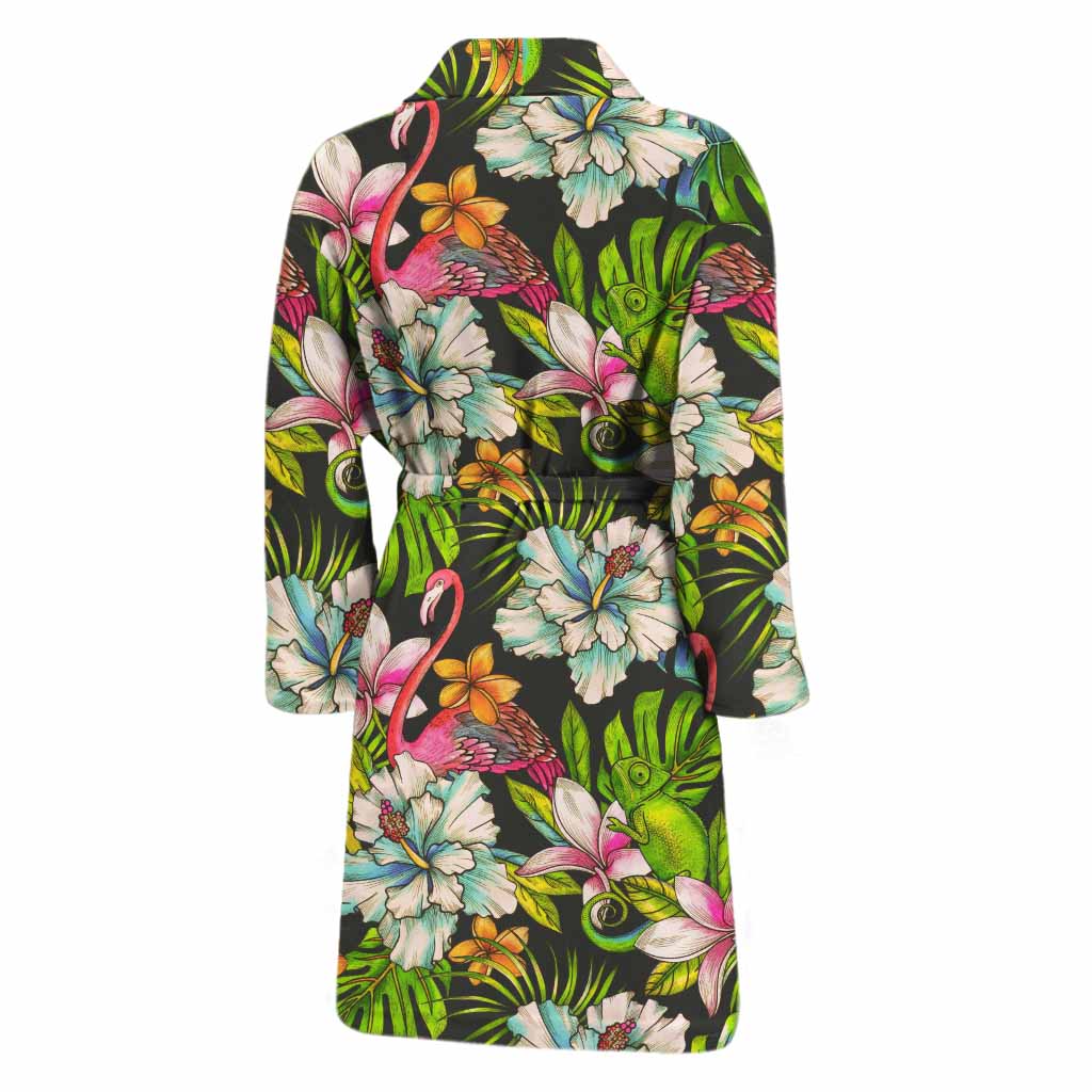 Hawaiian Aloha Tropical Pattern Print Men's Bathrobe