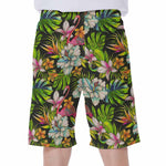 Hawaiian Aloha Tropical Pattern Print Men's Beach Shorts