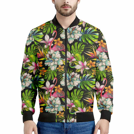 Hawaiian Aloha Tropical Pattern Print Men's Bomber Jacket