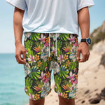Hawaiian Aloha Tropical Pattern Print Men's Cargo Shorts