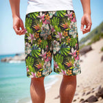 Hawaiian Aloha Tropical Pattern Print Men's Cargo Shorts