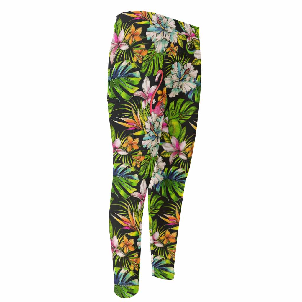 Hawaiian Aloha Tropical Pattern Print Men's Compression Pants