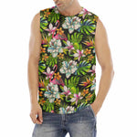 Hawaiian Aloha Tropical Pattern Print Men's Fitness Tank Top