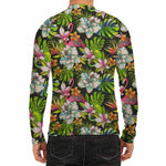 Hawaiian Aloha Tropical Pattern Print Men's Long Sleeve Rash Guard