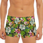 Hawaiian Aloha Tropical Pattern Print Men's Short Boxer Briefs