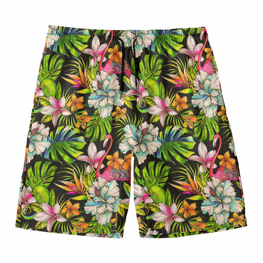 Hawaiian Aloha Tropical Pattern Print Men's Swim Trunks