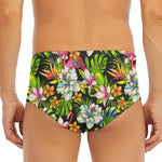 Hawaiian Aloha Tropical Pattern Print Men's Triangle Swim Briefs