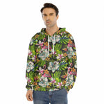 Hawaiian Aloha Tropical Pattern Print Men's Velvet Pullover Hoodie