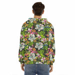 Hawaiian Aloha Tropical Pattern Print Men's Velvet Pullover Hoodie