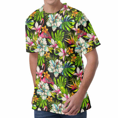 Hawaiian Aloha Tropical Pattern Print Men's Velvet T-Shirt