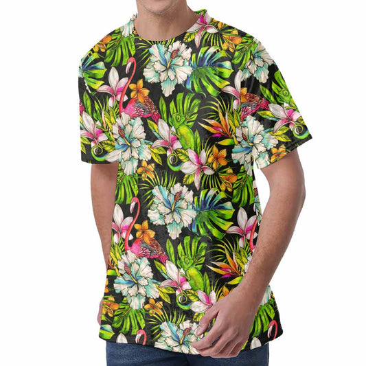 Hawaiian Aloha Tropical Pattern Print Men's Velvet T-Shirt