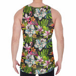 Hawaiian Aloha Tropical Pattern Print Men's Velvet Tank Top
