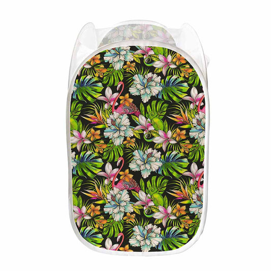 Hawaiian Aloha Tropical Pattern Print Mesh Laundry Hamper
