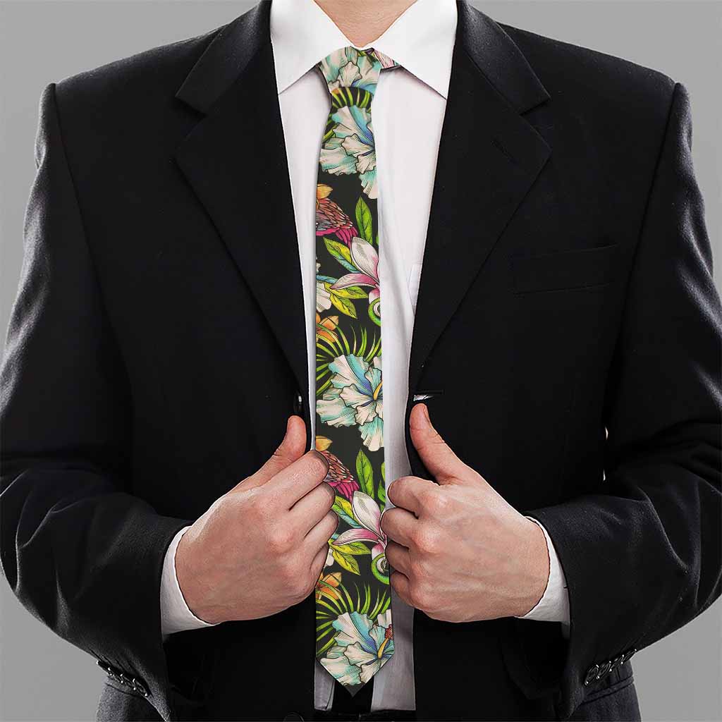 Hawaiian Aloha Tropical Pattern Print Necktie