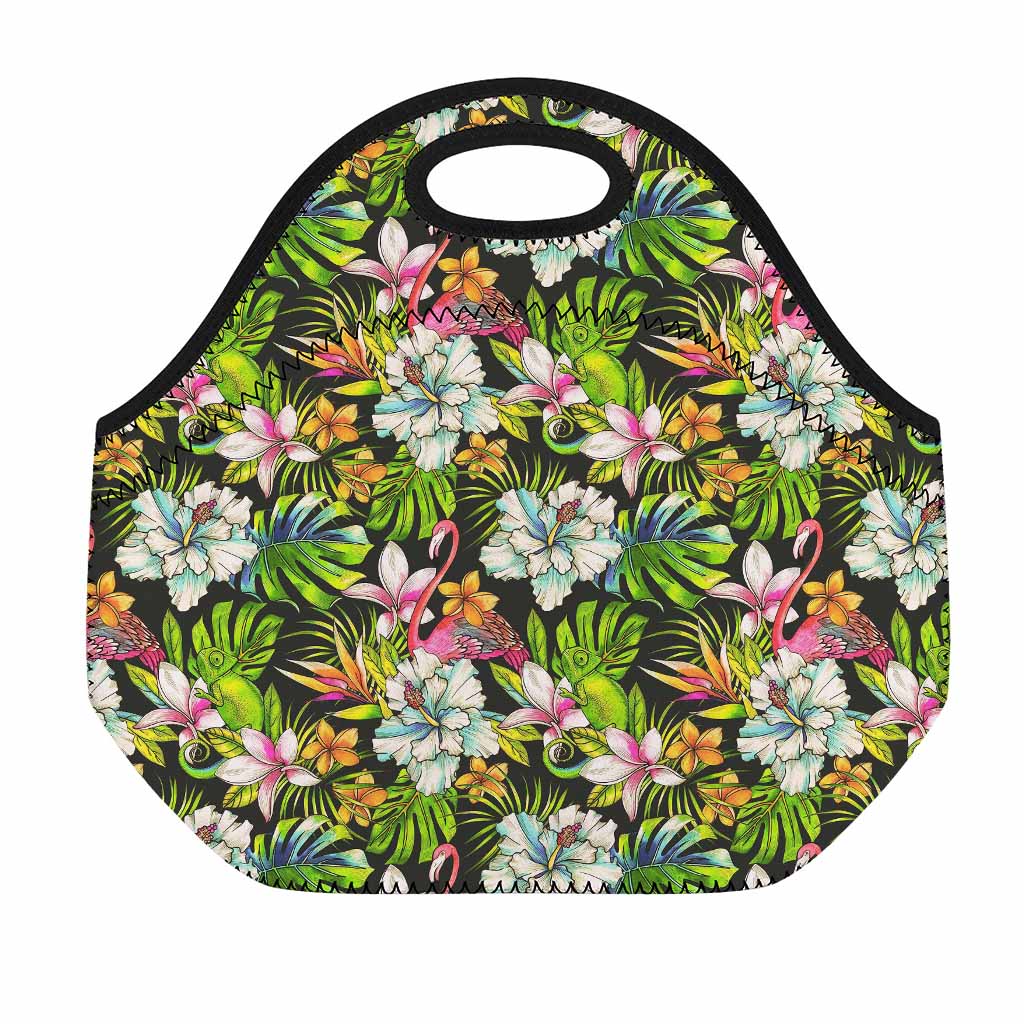 Hawaiian Aloha Tropical Pattern Print Neoprene Lunch Bag