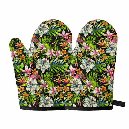 Hawaiian Aloha Tropical Pattern Print Oven Mitts