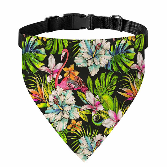 Hawaiian Aloha Tropical Pattern Print Over The Collar Dog Bandana