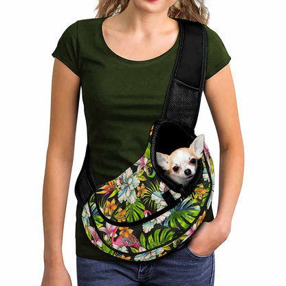 Hawaiian Aloha Tropical Pattern Print Pet Sling Carrier