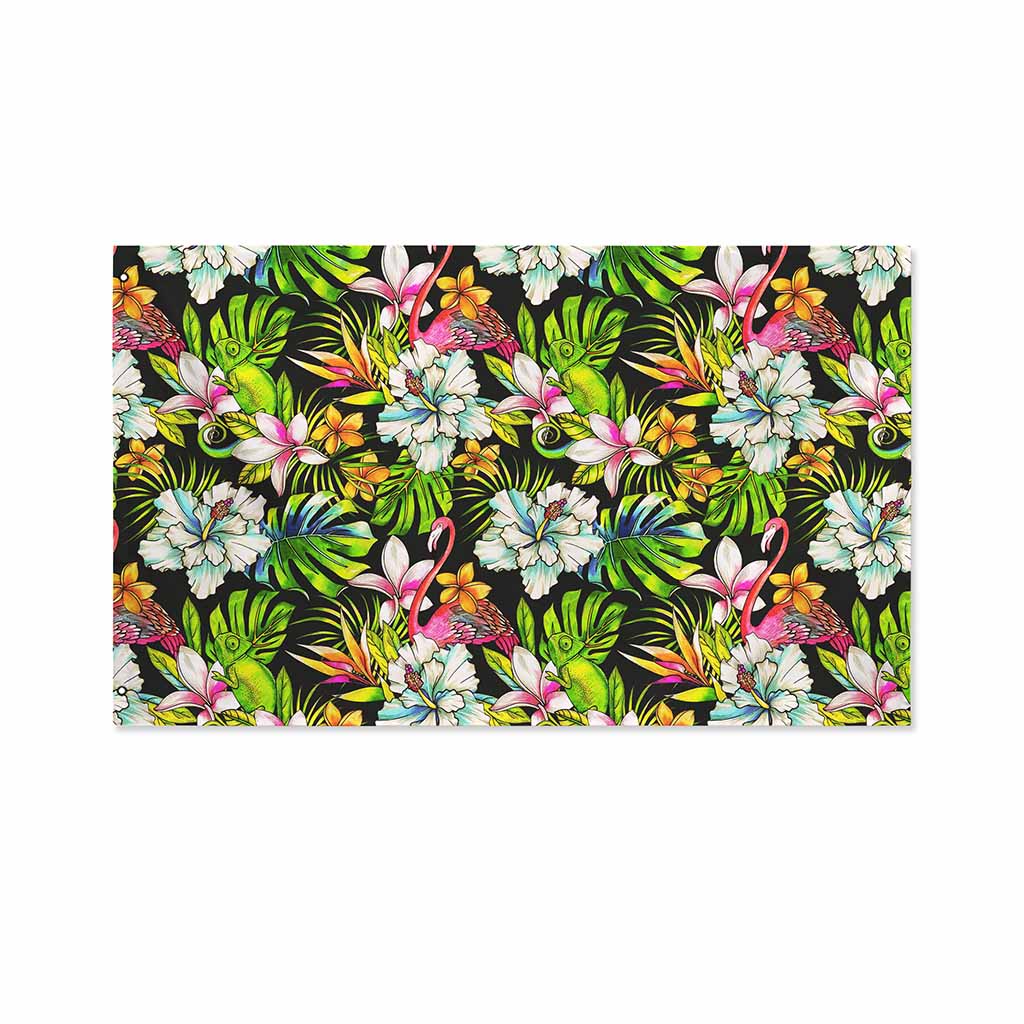 Hawaiian Aloha Tropical Pattern Print Polyester Flag